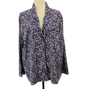 Nordstrom Lingerie Flannel Pajama Shirt Womens Xlarge